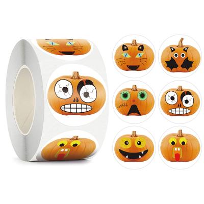 China PVC Waterproof Vinyl Sticker Halloween Pumpkin Sticker Custom Halloween Stickers Custom for sale