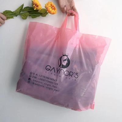 China Custom Printed Recyclable Logo PE Plastic Clothes Shopping Poly Shopping Bag With Handle for sale