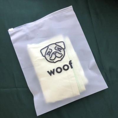 China Wholesale Custom Logo Recyclable Frosted Plastic Bag Clothes Zip To Lock Self Sealing Bag Clothing Packaging Frosted Zip Packaging Bag for sale