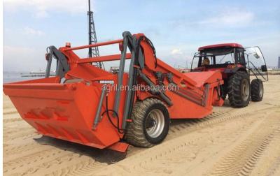 China Good quality working hydraulic, tractor towed beach sand remover, beach cleaning machine, beach sweeper with CE certification for sale