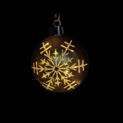 China Glass 12cm 15cm 20cm Big Christmas Light Up Round Glass Ball Hanging Luminous Ornaments With Led String Light For Xmas Tree Decoration for sale