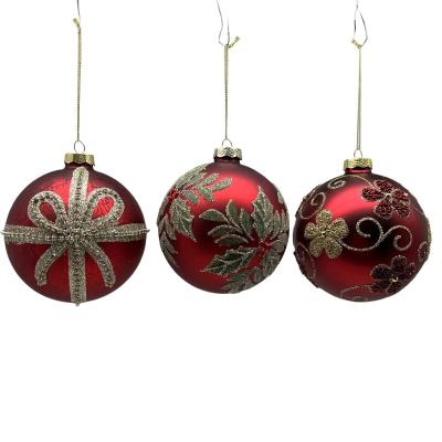 China Glass Direct Wholesale Good Quality Round Glass Ball Large Christmas Baubles for sale