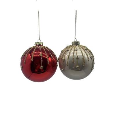 China Glass China Manufacturer Direct Wholesale Christmas Bauble Glass Ball for sale