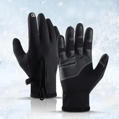 China Fashionable Zipper Warm Winter Sports All-finger Mitts Heat Preservation Warm Winter Ski Mittens for sale