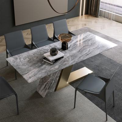 China Art Designs Contemporary Italian Art Designs Contemporary Italian Dining Tables Set Home Restaurant Modern Dining Room Furniture Metal Sintered Stone for sale