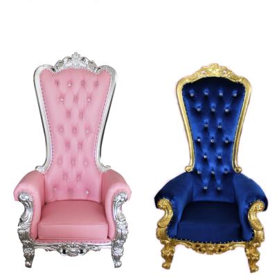 China Eco - Friendly Luxury Wood Leather King Throne Chair For Wedding Event Chair for sale