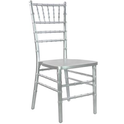 China Wholesale Modern Hotel Furniture Upholstered Chair Metal Wedding Aluminum Silver High Back Chair for sale