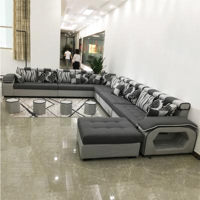 China USB furniture 7 seater living room sofas set 7 sectional modern corner latex sofa for sale