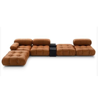 China Freestanding Italian Modular Sectional Living Room Sofa Leather Combination Sofa Living Room Set Camaleonda for sale