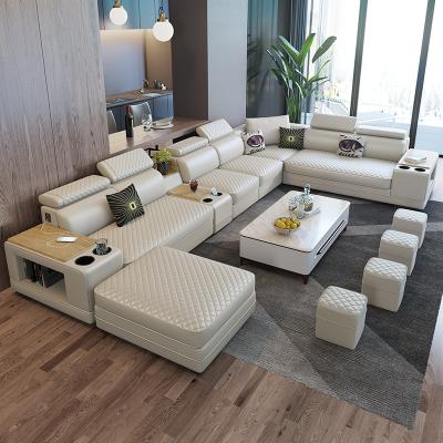 China Modern Living Room Corner Sofa Set U Set Leather Sofas Set Living Room Fabric Sofa for sale