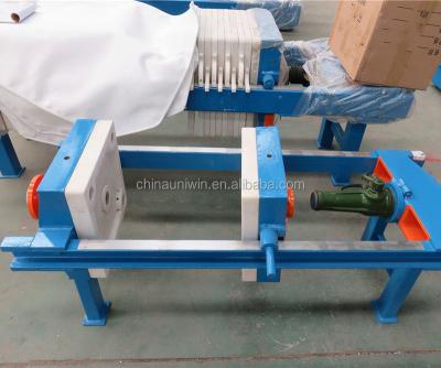 China 5m2 10m2 Square Meter Filter Area Small Jack Manual Chamber Liner Filter Press for sale