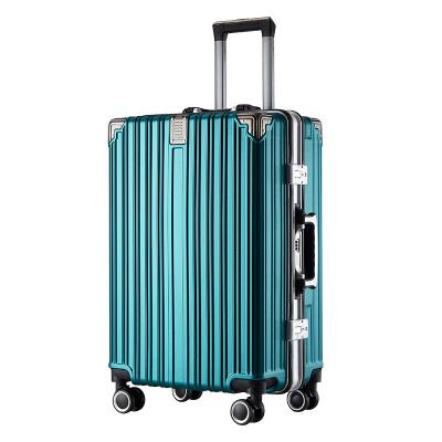 China YoiXin High Quality YX16815 PC Double Password Lock Aluminum Frame Suitcase With Trolley Travel Luggage Smart Luxury Suitcase for sale