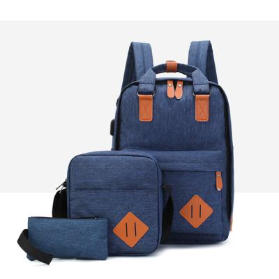 China With USB yx148803 Yoixin USB Charging 3 in 1 Canvas Ladies Backpack Bag Set Unisex Laptop Backpack for Outdoor Travel with Purse for sale