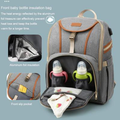 China PORTABLE Water Repellent Oxford Mummy Bag For Larger 2022 Hospital Mummy Bag With Individual Diaper Backpack Milk Bottle Pouch Mummy Bag for sale