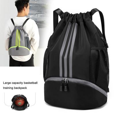 China Customized Waterproof Basketball Backpack Bags Oxford Basketball Team Backpack Sports String Backpack With Big Open for sale