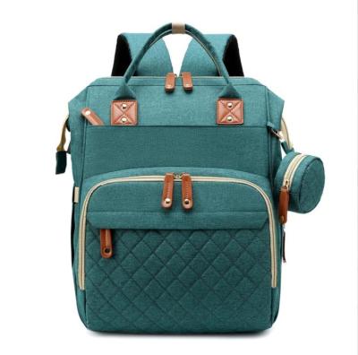 China With USB Fashion Embroidery Baby Diaper Bag Portable Waterproof Backpack With Stroller Strap Oxford Diaper Bags Drop Shipping With USB for sale