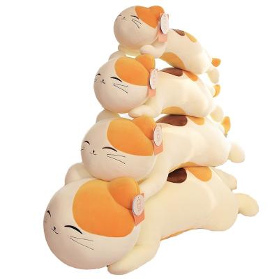 China Kids Play Orange Calico Cat Plush Body Pillow Large Stuffed Tabby Kitten Toy Pillow Cushion Decor Plushie Kitty Dolls for sale