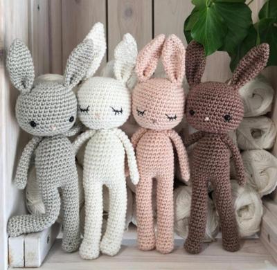 China Handmade Amigurumi Plush Doll Crochet Yarn Animals Amigurumi Rabbit Toys Custom Baby - Doll for sale