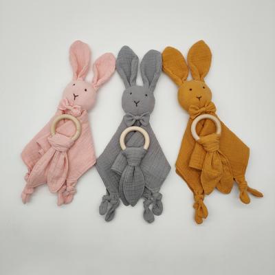 China Baby Accompany Hot Sale Rabbit Cute Soft Organic Cotton Baby Comforter Blanket for sale