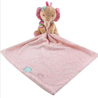 China Newborn Baby's Comfort Customized Square Comforting Velvet Towel Elephant Hand Puppet Baby Soothe Covering for sale