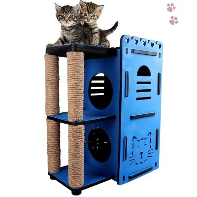 China Sustainable With RoHS Test Environmental Protection Collapsible Comfortable Cat Cage for sale