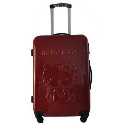 China Fashion Waterproof Girls Hello Bag Trolley Luggage Hard Shell Trolley Kitty Rolled Luggage For Gift for sale