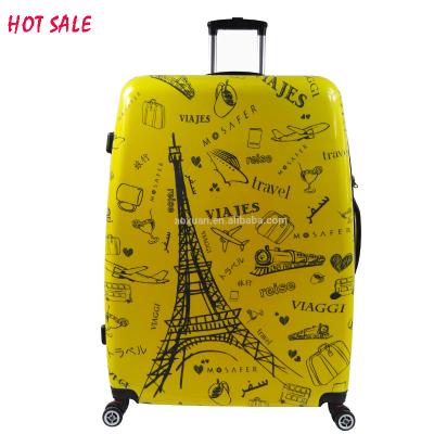 China Waterproof Luggage Trolley Bag Alibaba Porcelain Eiffel Tower Suitcase Printed Beautiful Women Luggage for sale