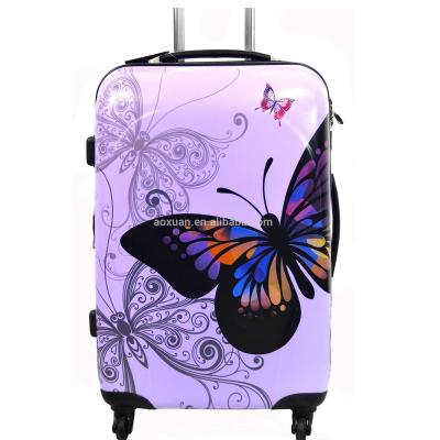 China Waterproof Luggage Trolley Bag 2016 Popular Luggage Bag Lovely Printed Butterfly Trolley Luggage Suitcase for sale