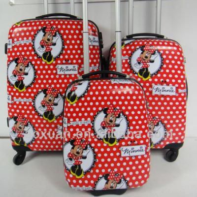 China Eco-friendy micky mouse wheeled kids school trolley bag 3pcs set for girl for sale