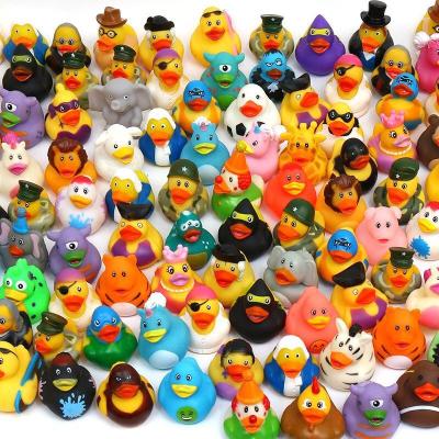 China Eco-friendly Material Assortment 2inch Duck Toy PVC Rubber Duckies For Kids, Bath Birthday Gifts Baby Showers for sale