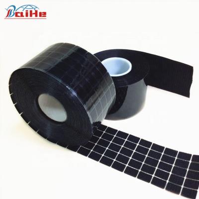 China Viable ready to ship die cut adhesive hook and sticky square loop with heat resistant glue backed for sale