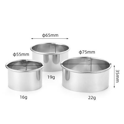 China Viable Round Cake Cutting Set of 3 Pieces Stainless Steel Biscuit Mold Cake Mold Dumpling Cutter Mold for sale