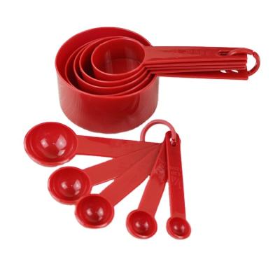 China Good Quality Viable Kitchen Instrument 10 Pieces Plastic Cooking Tools Measuring Cup And Spoon Set for sale