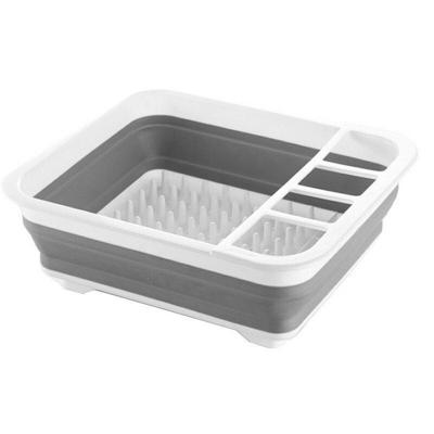 China Amazon Square Folding Hot Selling Dish Drying Rack Collapsible Colander Storage Pantry Basket Kitchen Accessories for sale