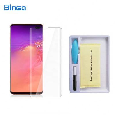 China 2021 Cell Phone High Full Coverage Screen Protector UV Clear Anti-explosion Curved Tempered Glass With LED For Huawei NOVA 7PRO for sale