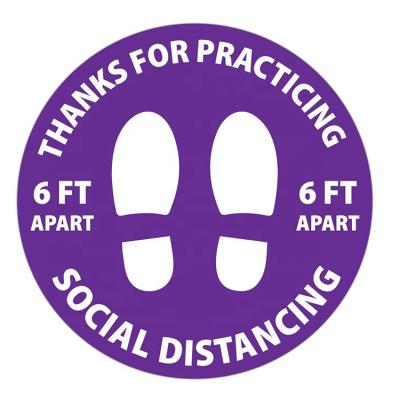 China Waterproof+Eco-friendly Non Slip Social Distancing Signage Floor Sticker for sale