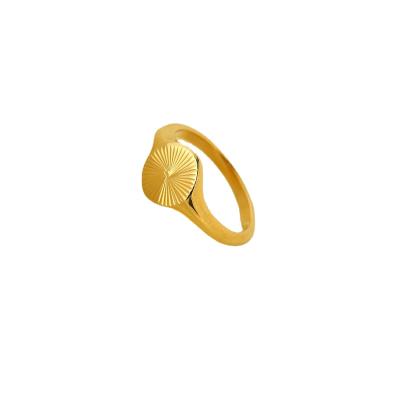 China European and American Stackable IP Plating Fashion Jewelry Gift 18K Gold High Polished Sun Ring CLASSIC Ring for sale