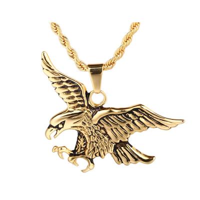 China Vintage punk cool steel pendant CLASSIC Eagle Necklace ebay style accessories Eagle Big Roc Wings Titanium factory direct sale for sale