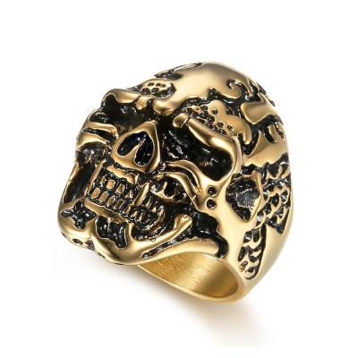 China CLASSIC Europe and the United States Senior Skull Jewelry Personality Ghost Head 316L Stainless Steel Men Ring for sale