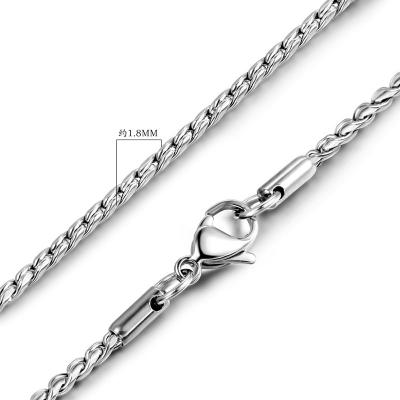 China CLASSIC personality simple round necklace with chain fashion stainless steel braids two twist chain for sale