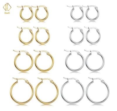 China Factory Selling Stainless Steel 2*20-100mm Gold Circle Earrings Ethnic Direct Hot Women Simple Hoop Earrings for sale