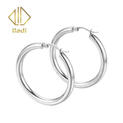 China Factory Direct Sale 25MM-70MM *4mm Width Stainless Steel Ethnic Circle Earrings Set Cute Huggie Earrings For Women for sale