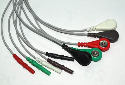 China Common 3 Lead 5 Lead ECG Cable Set , LL / Din Style ECG Trunk cable for sale