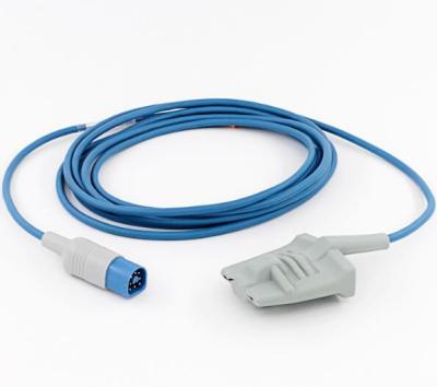 China HP/Philips D-8Pin Spo2 Blau-Draht der Sensor-erwachsener Weichgummi-Sonden-3Mtr zu verkaufen