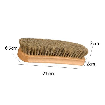 China Wooden horse hair polish shoe brush 17cm cleaning brush for home&hotel, wooden shoe brush for sale