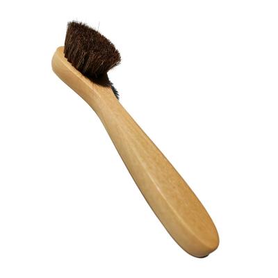 China 17cm Wood In Running Polish Shoe Brush With Color Handle , Wood Shoe Brush for sale