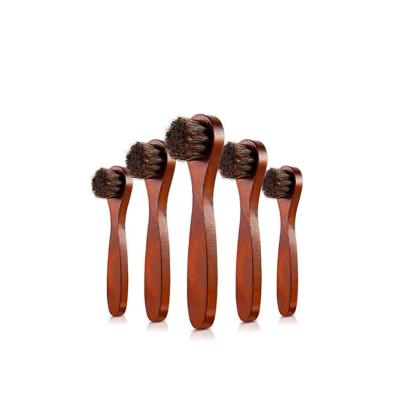 China Viable Customizable Cleaning and Polishing Brush for Round Head Shoe Upper, Wooden Horsehair Shoe Brush for sale