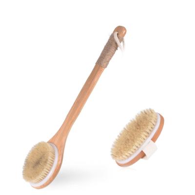 China Long handle bamboo bath brush set, long handle and small portable bath brush, bamboo bath brush for sale