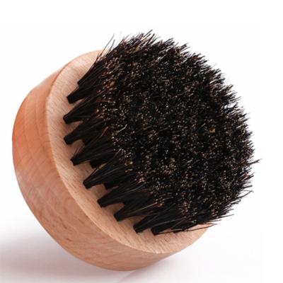 China Viable Wooden Bristle Hair Small Beech Beard Brush, Wooden Small Round Beard Brush for sale