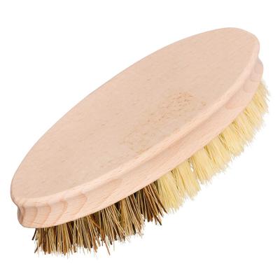 China Hard and soft side viable vegetable brush. Beech Wood Sisal Kitchen Cleaning Brush for sale